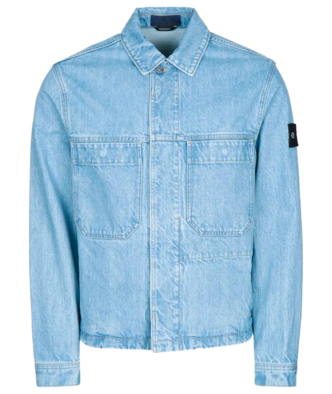 STONE ISLAND Голубая хлопковая куртка, фото 1