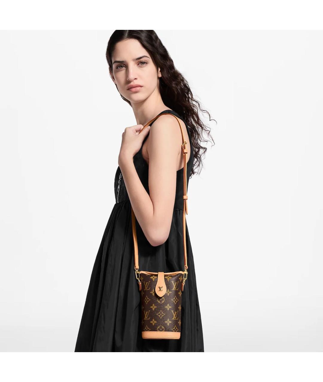 LOUIS VUITTON Коричневая сумка через плечо из канвы, фото 4