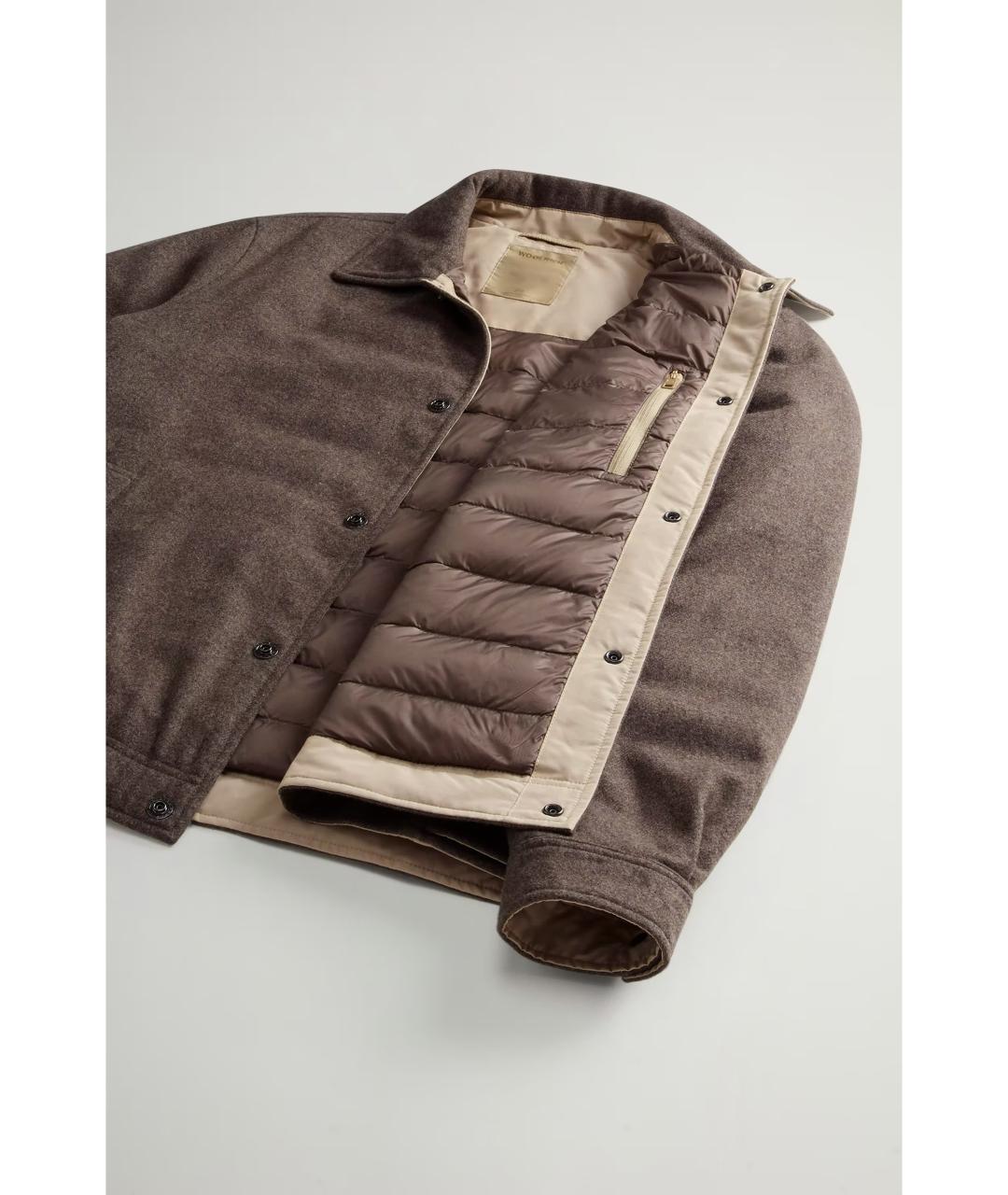 WOOLRICH Коричневая шерстяная куртка, фото 2