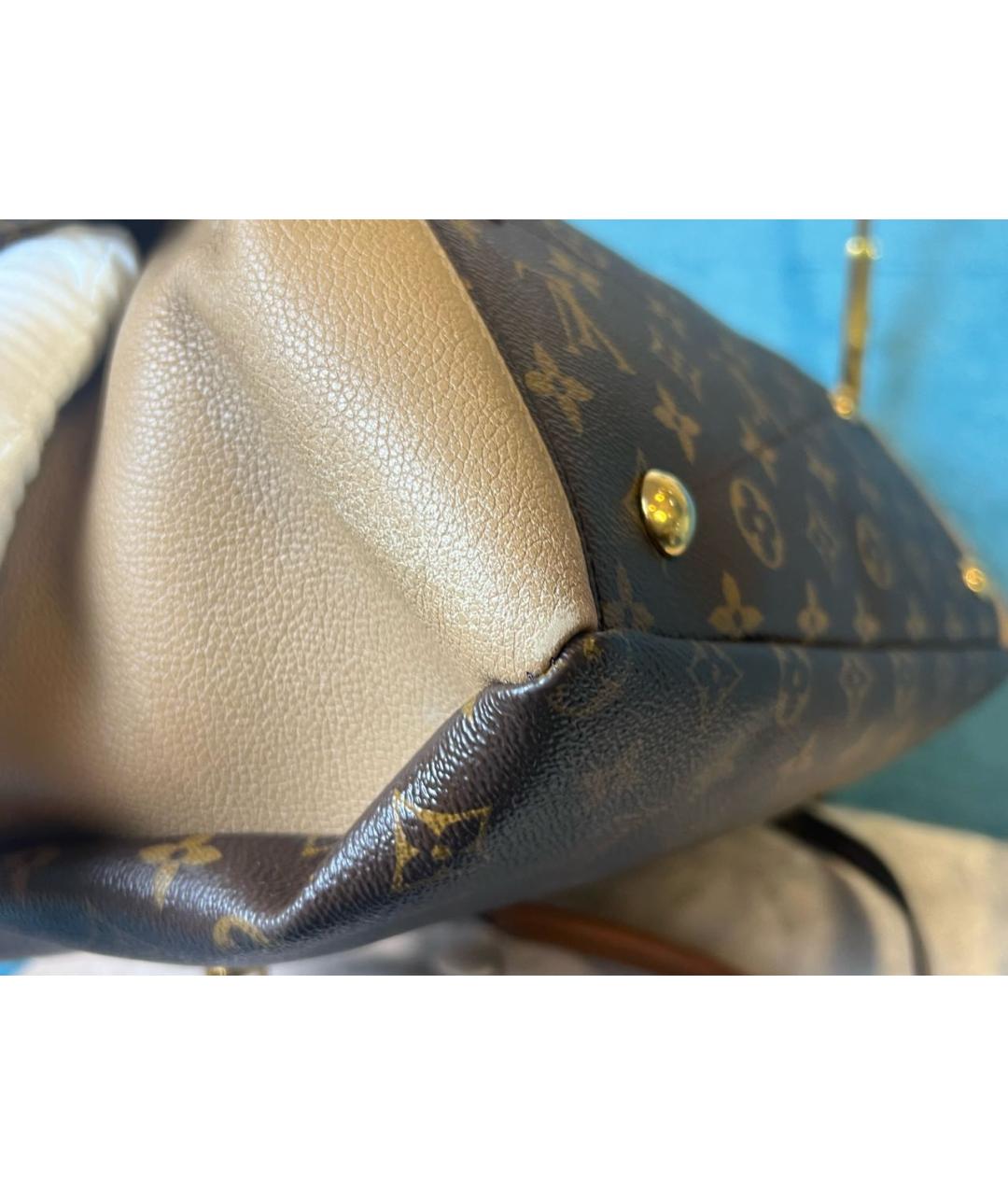 LOUIS VUITTON Коричневая сумка с короткими ручками из канвы, фото 6