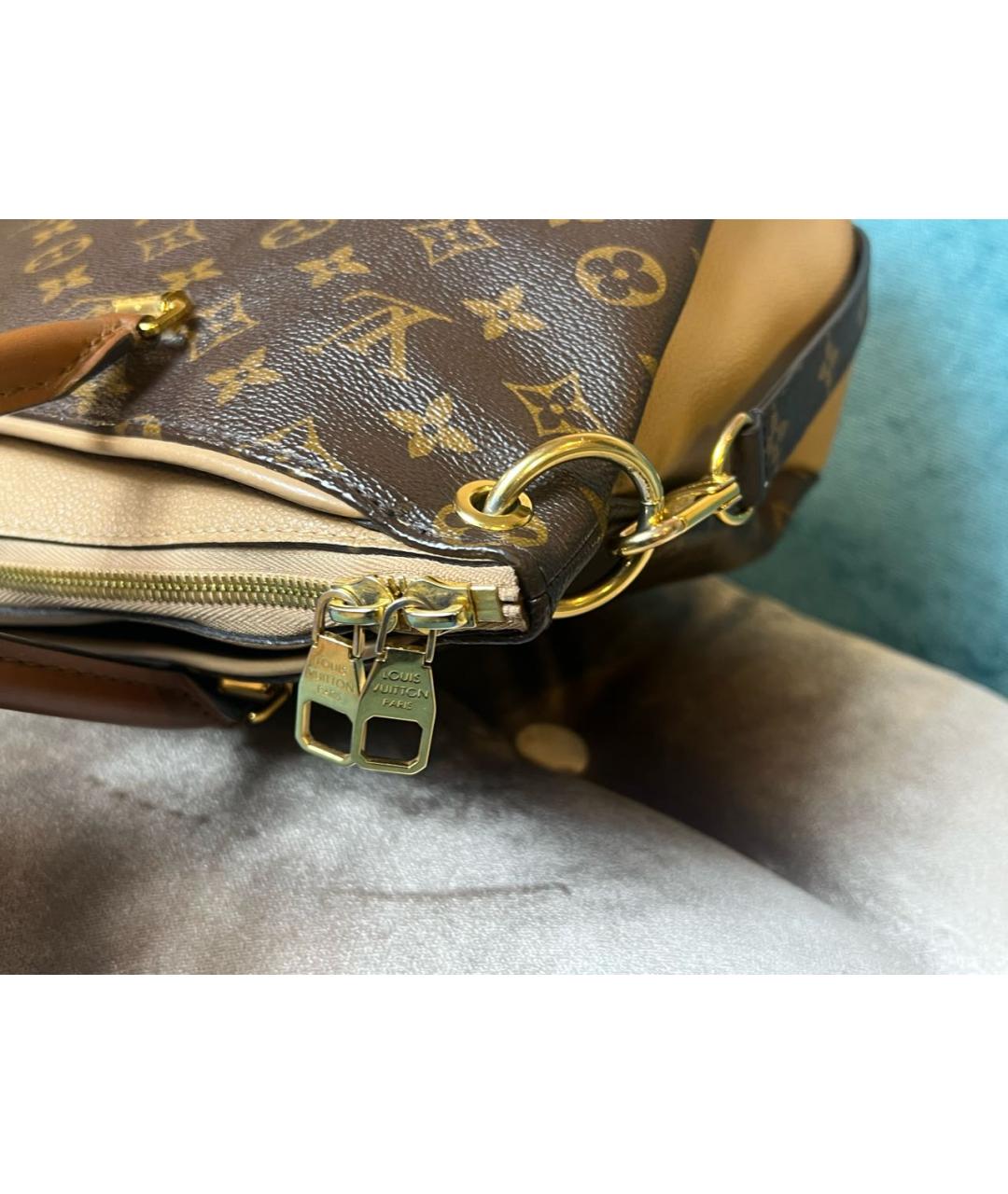 LOUIS VUITTON Коричневая сумка с короткими ручками из канвы, фото 3
