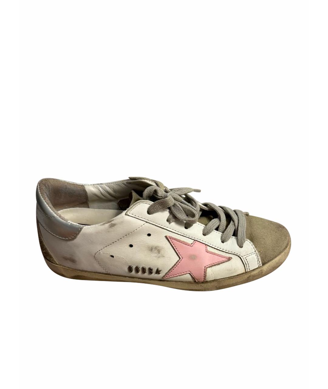 GOLDEN GOOSE Белые кожаные кеды, фото 1