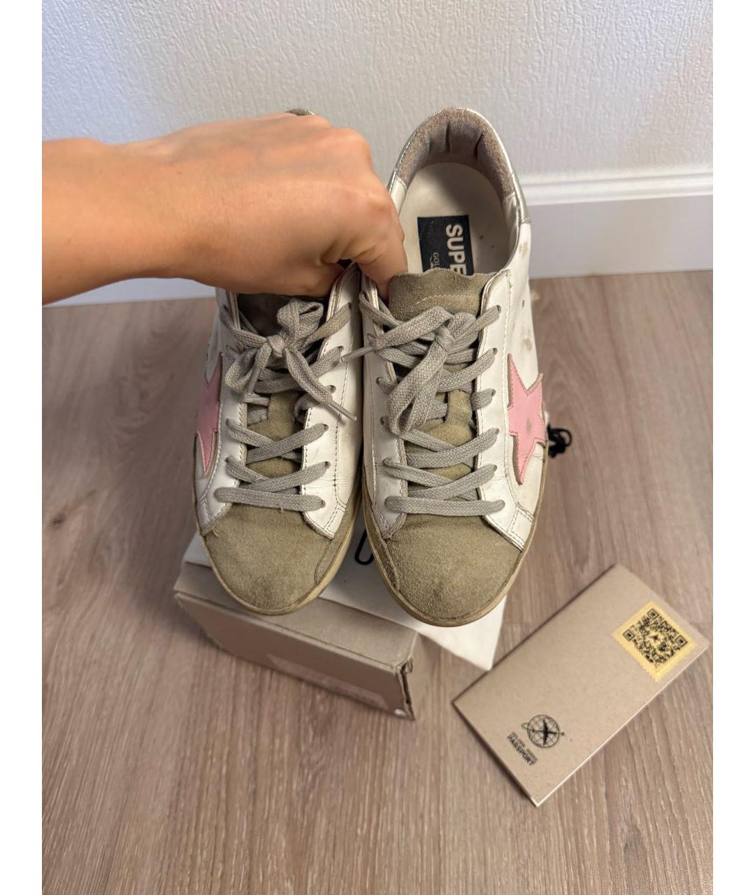 GOLDEN GOOSE Белые кожаные кеды, фото 2