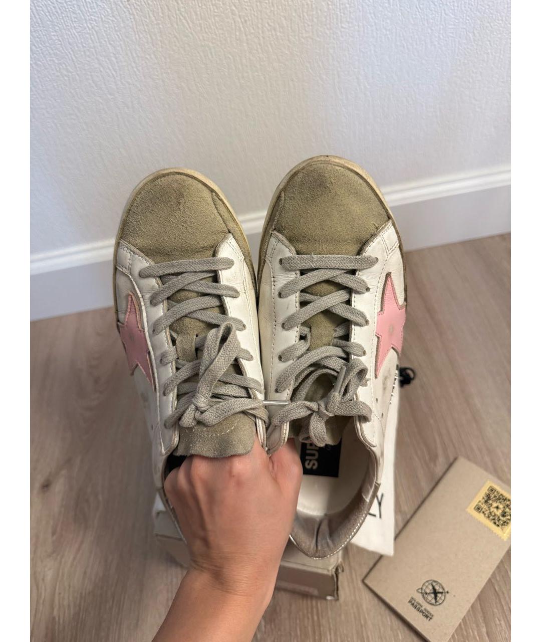 GOLDEN GOOSE Белые кожаные кеды, фото 3