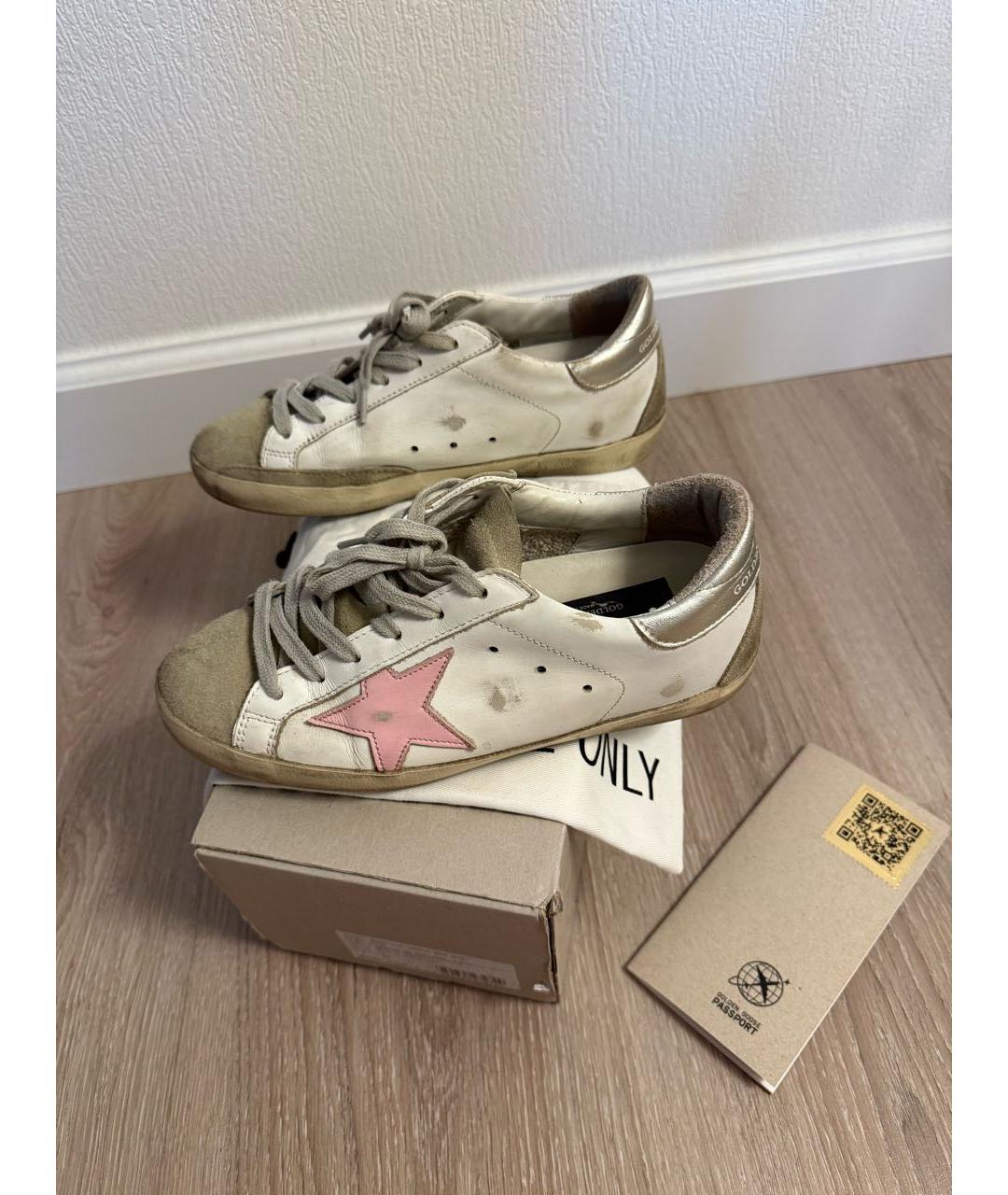 GOLDEN GOOSE Белые кожаные кеды, фото 7