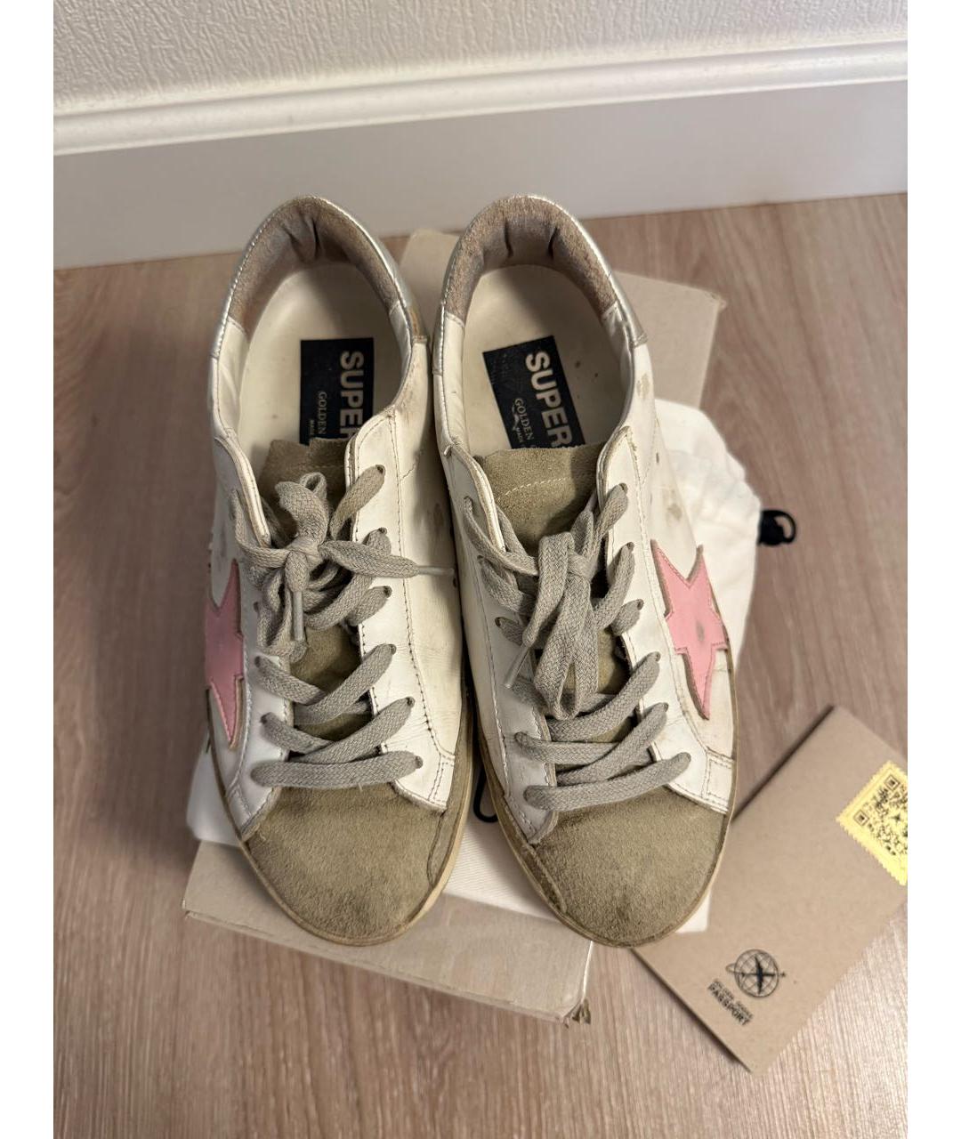 GOLDEN GOOSE Белые кожаные кеды, фото 5