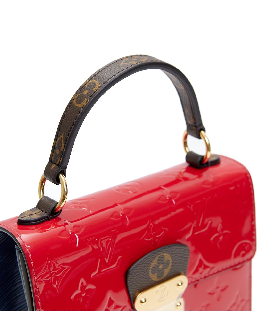 LOUIS VUITTON Красная сумка с короткими ручками из лакированной кожи, фото 4