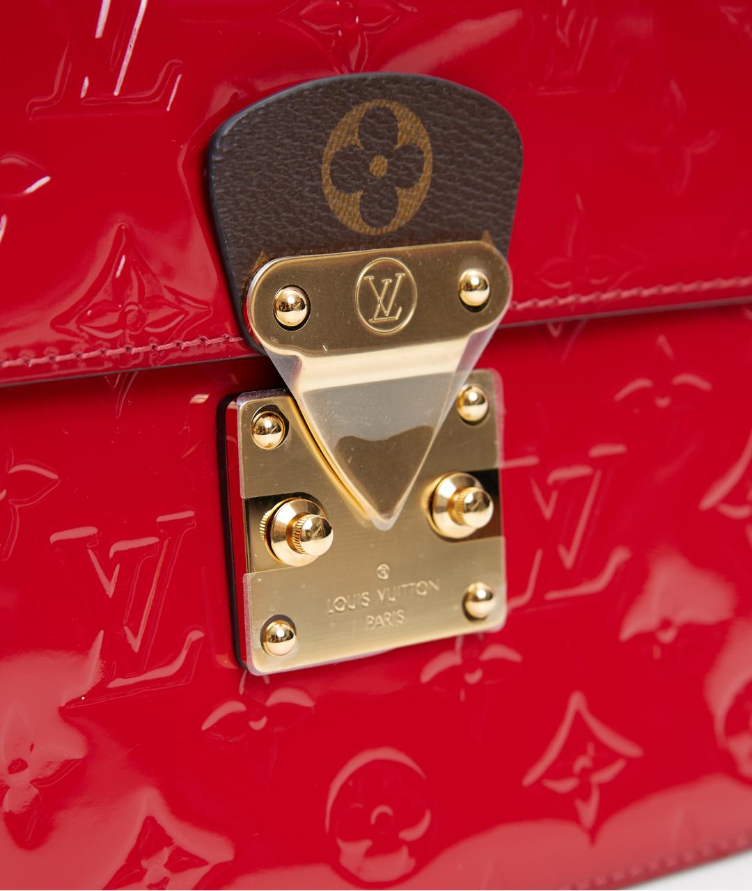 LOUIS VUITTON Красная сумка с короткими ручками из лакированной кожи, фото 5