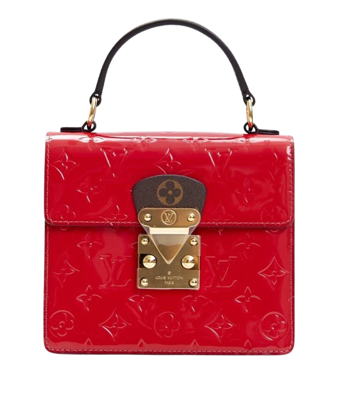 LOUIS VUITTON Красная сумка с короткими ручками из лакированной кожи, фото 1