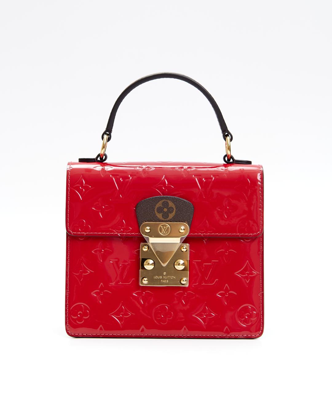 LOUIS VUITTON Красная сумка с короткими ручками из лакированной кожи, фото 9