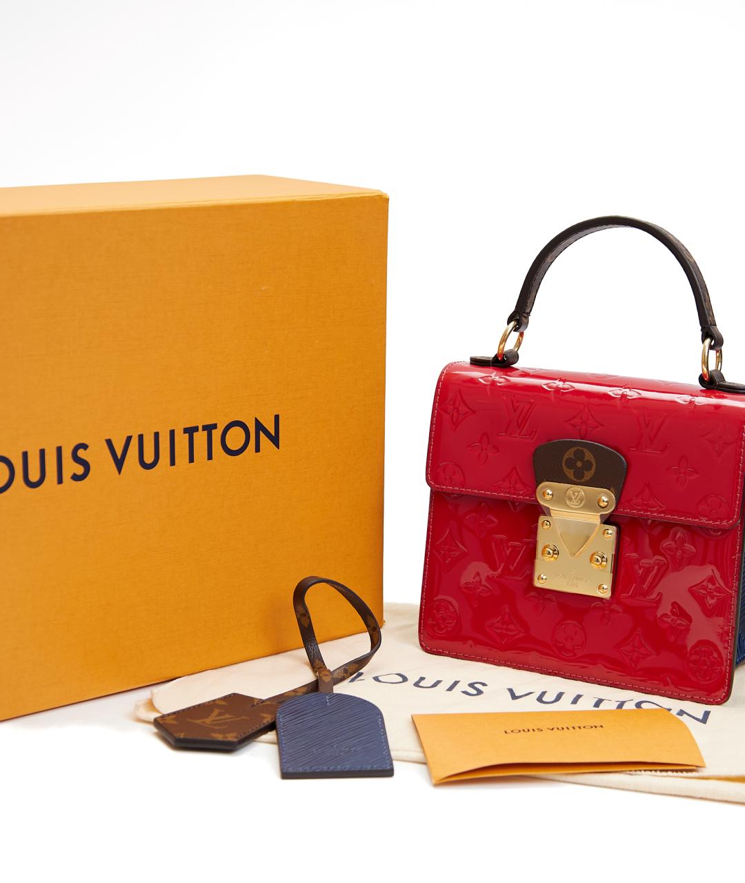 LOUIS VUITTON Красная сумка с короткими ручками из лакированной кожи, фото 8