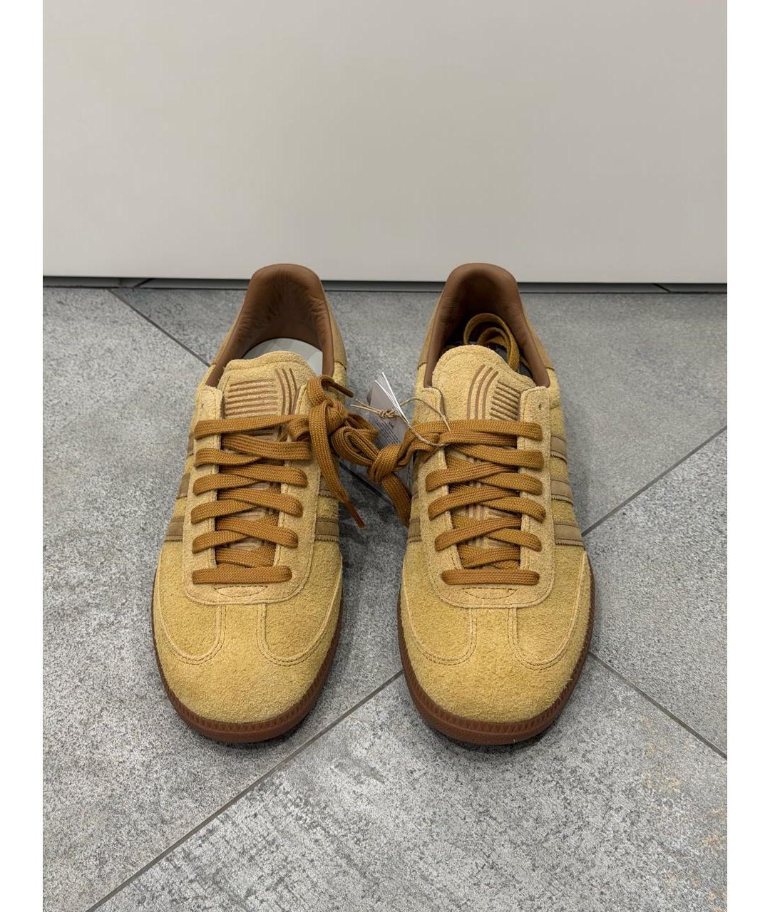 ADIDAS Бежевые замшевые низкие кроссовки / кеды, фото 2
