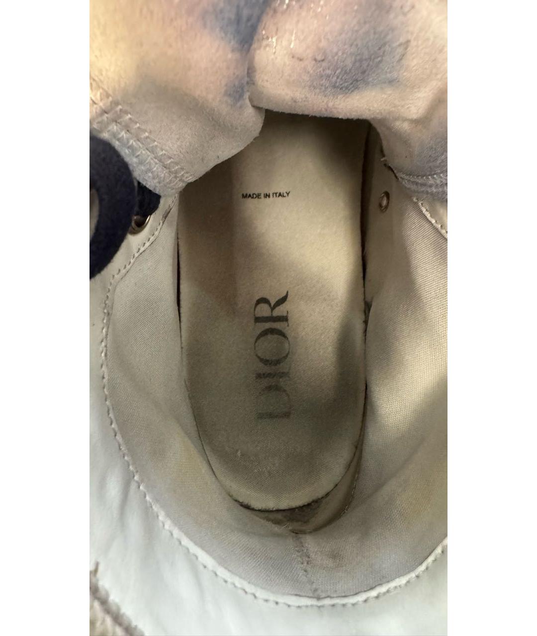CHRISTIAN DIOR Темно-синие текстильные высокие кроссовки / кеды, фото 6