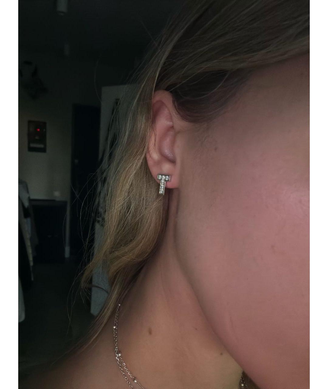 TIFFANY&CO Белые серьги из белого золота, фото 4