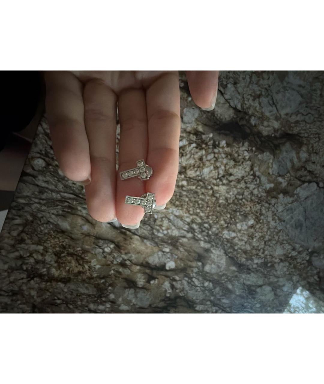 TIFFANY&CO Белые серьги из белого золота, фото 5