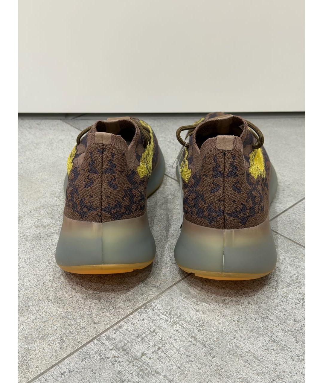YEEZY Коричневые текстильные низкие кроссовки / кеды, фото 4
