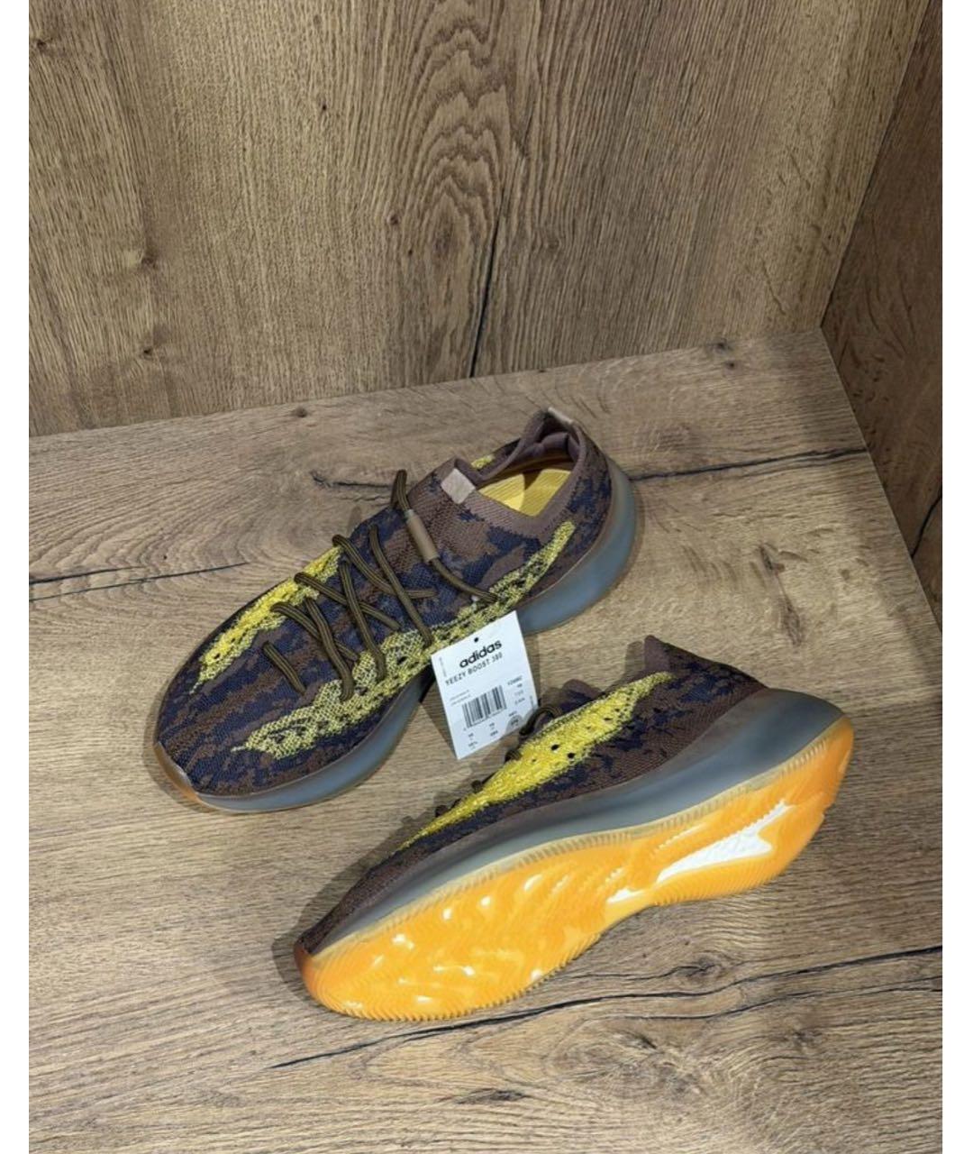YEEZY Коричневые текстильные низкие кроссовки / кеды, фото 5