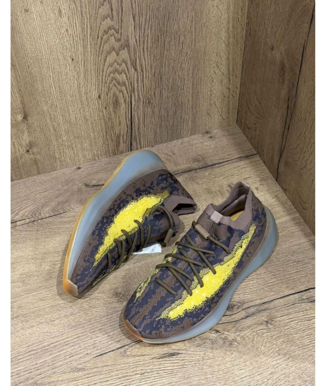 YEEZY Коричневые текстильные низкие кроссовки / кеды, фото 7