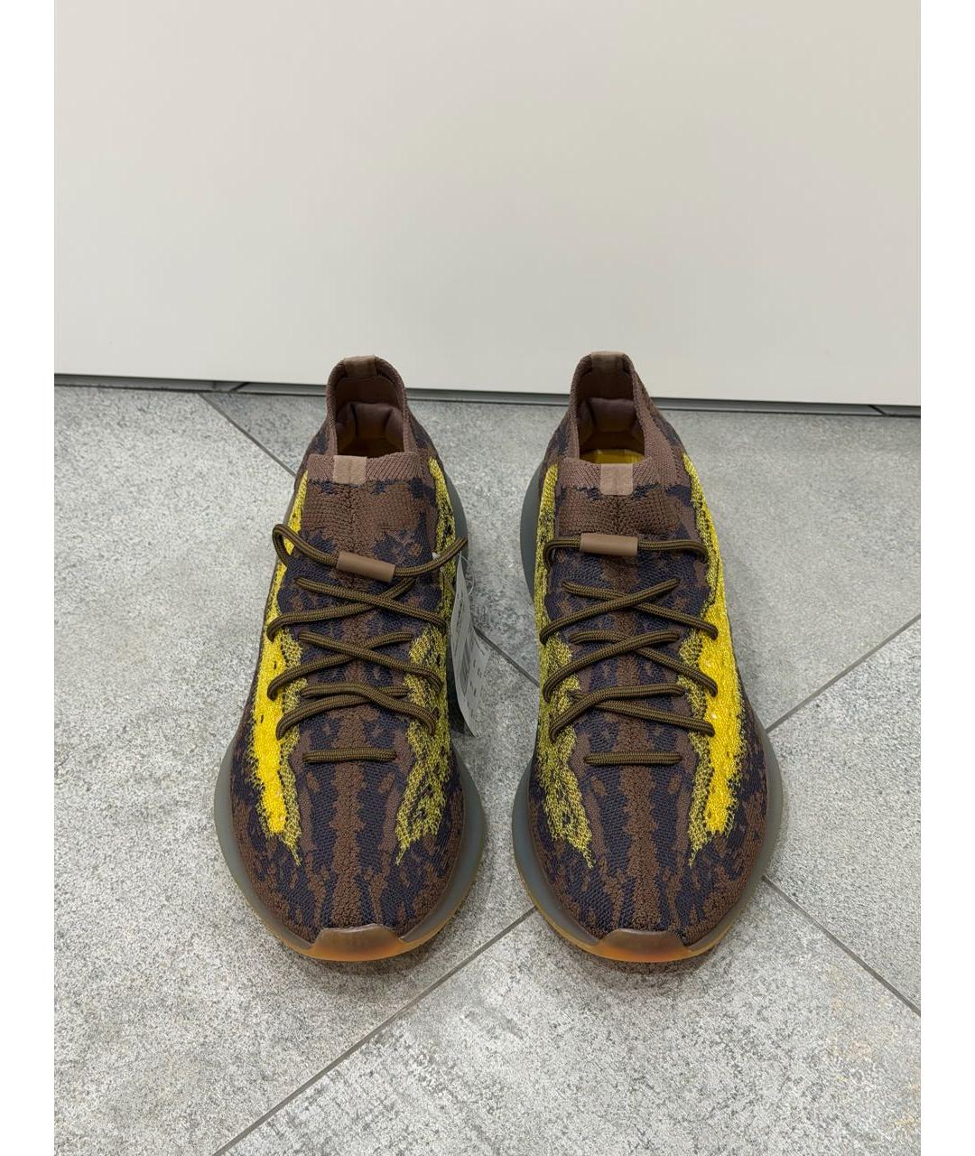 YEEZY Коричневые текстильные низкие кроссовки / кеды, фото 2