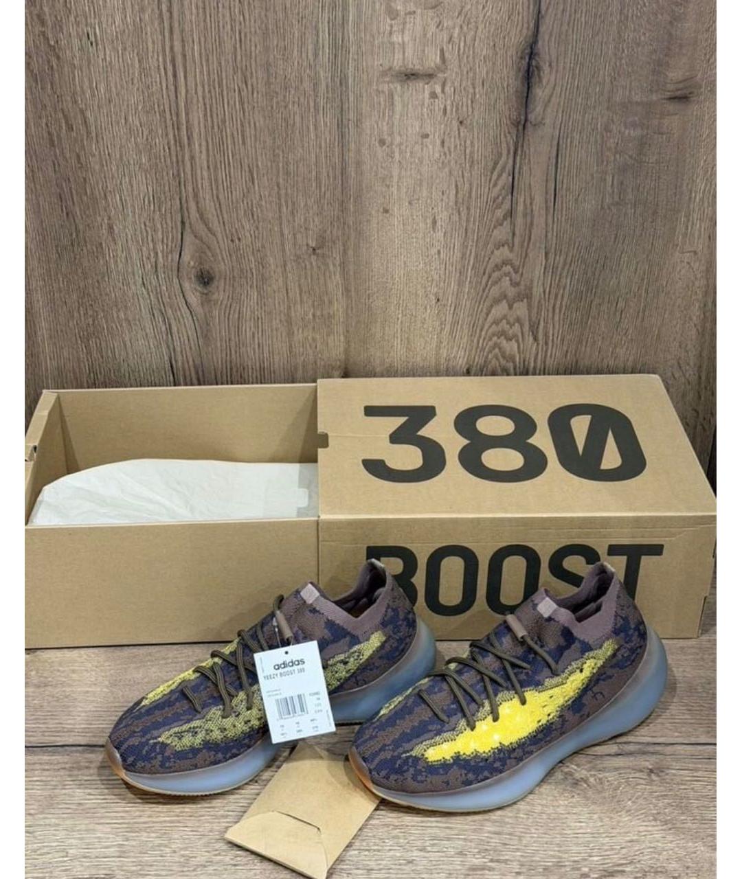 YEEZY Коричневые текстильные низкие кроссовки / кеды, фото 6
