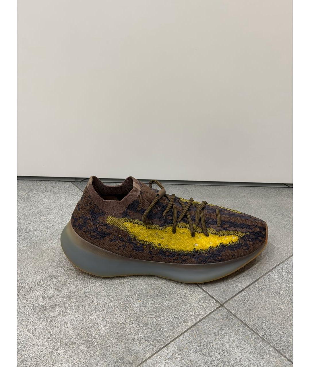 YEEZY Коричневые текстильные низкие кроссовки / кеды, фото 9