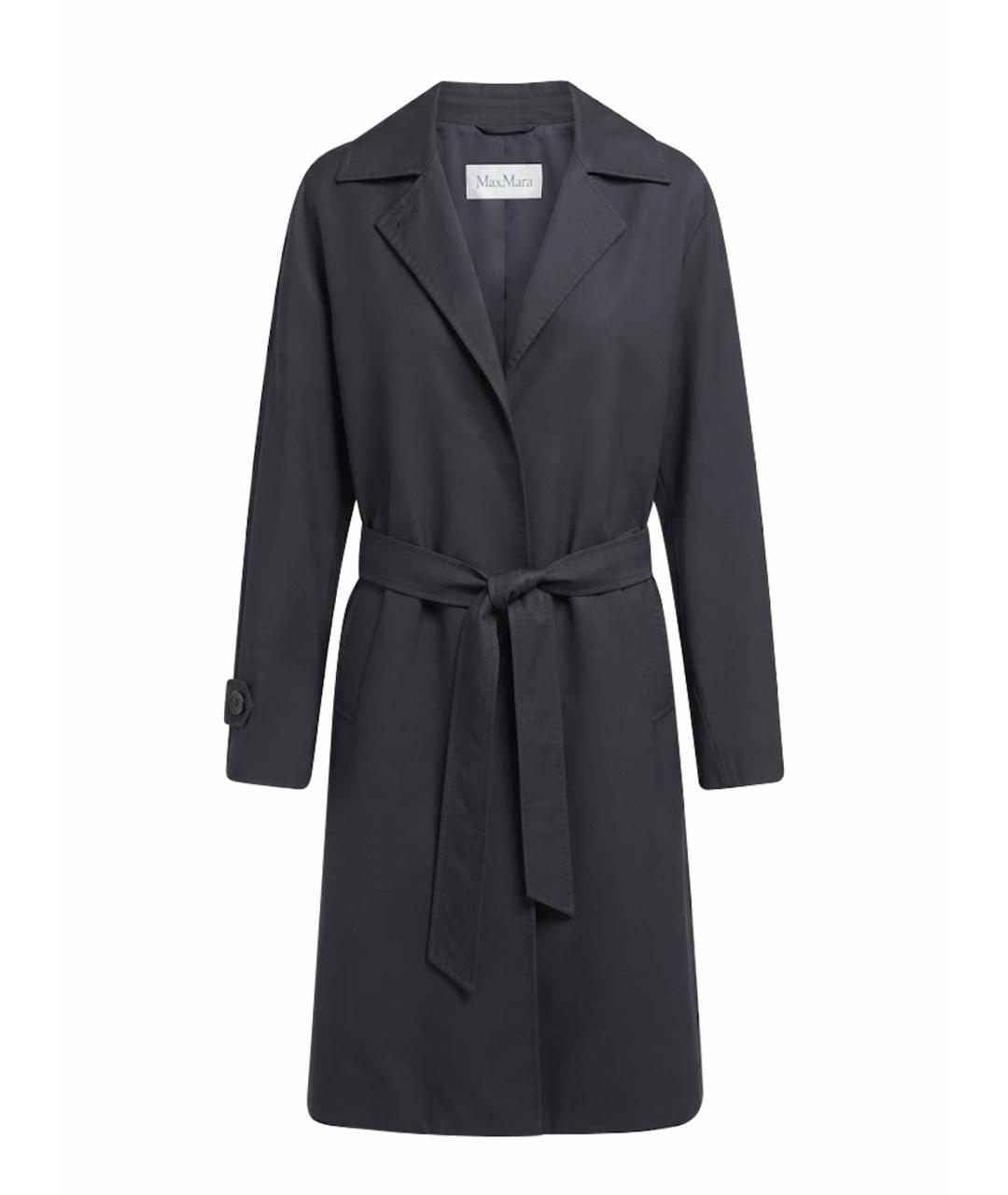 MAX MARA Темно-синий модальный тренч/плащ, фото 7