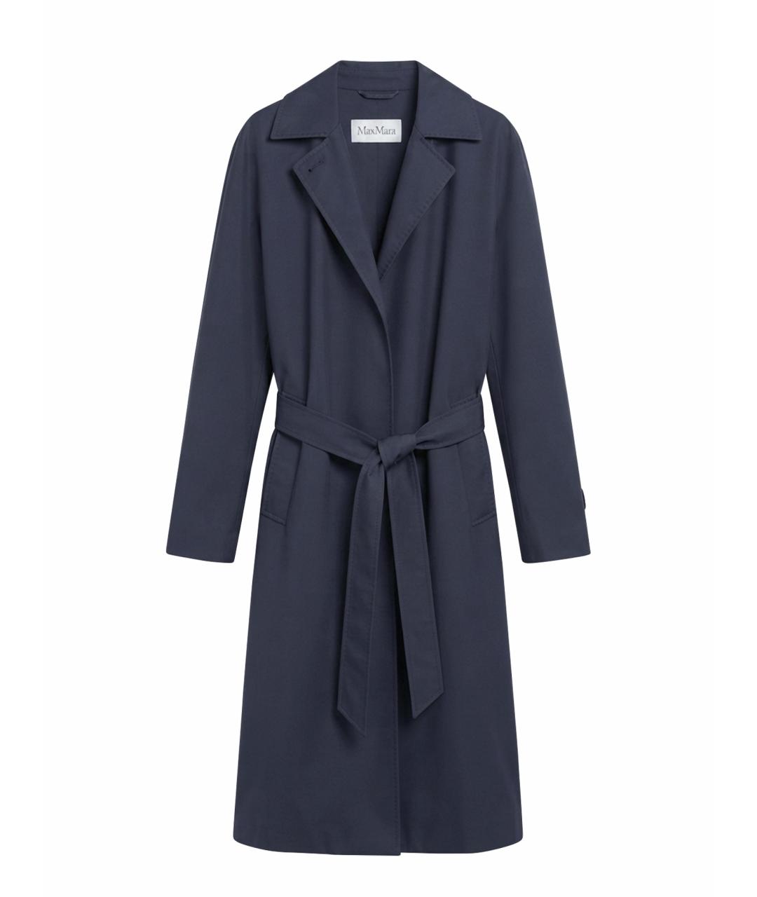 MAX MARA Темно-синий модальный тренч/плащ, фото 1
