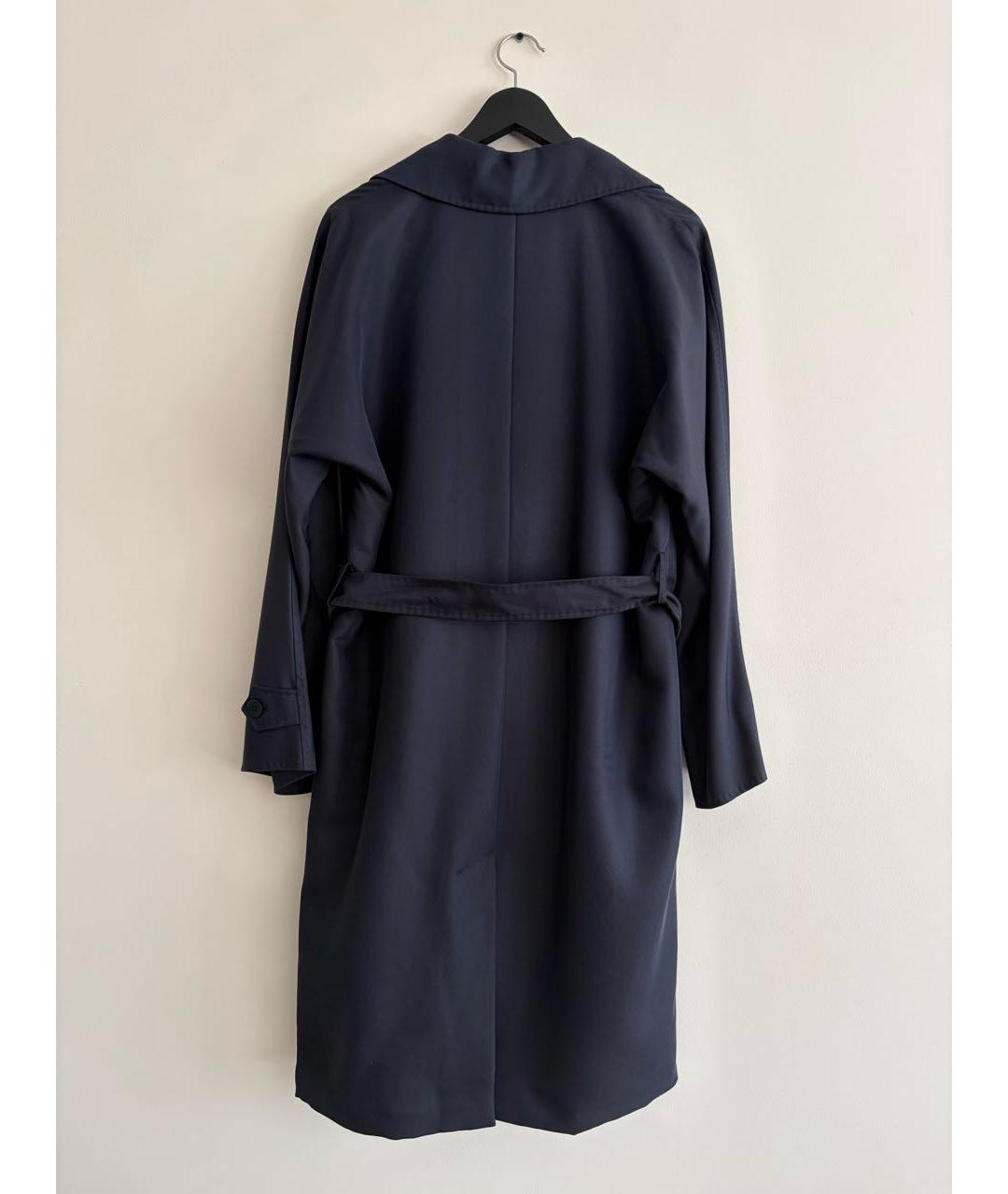MAX MARA Темно-синий модальный тренч/плащ, фото 2