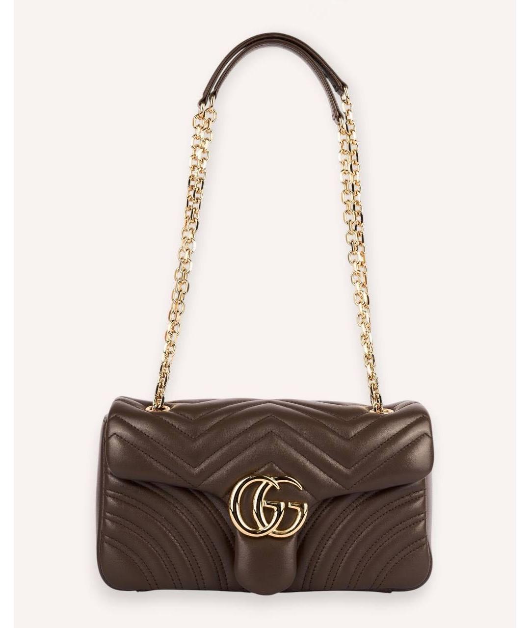 GUCCI Коричневая кожаная сумка через плечо, фото 5