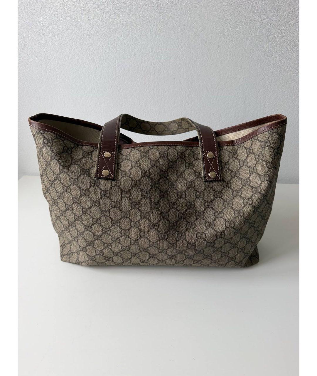 GUCCI Бежевая сумка тоут из канвы, фото 2
