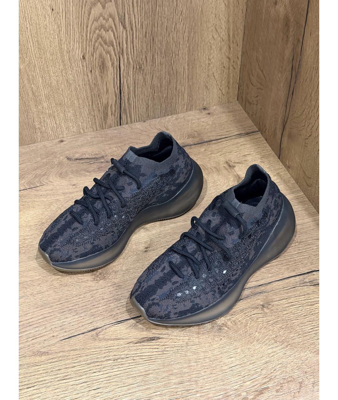 YEEZY Черные текстильные кроссовки, фото 6