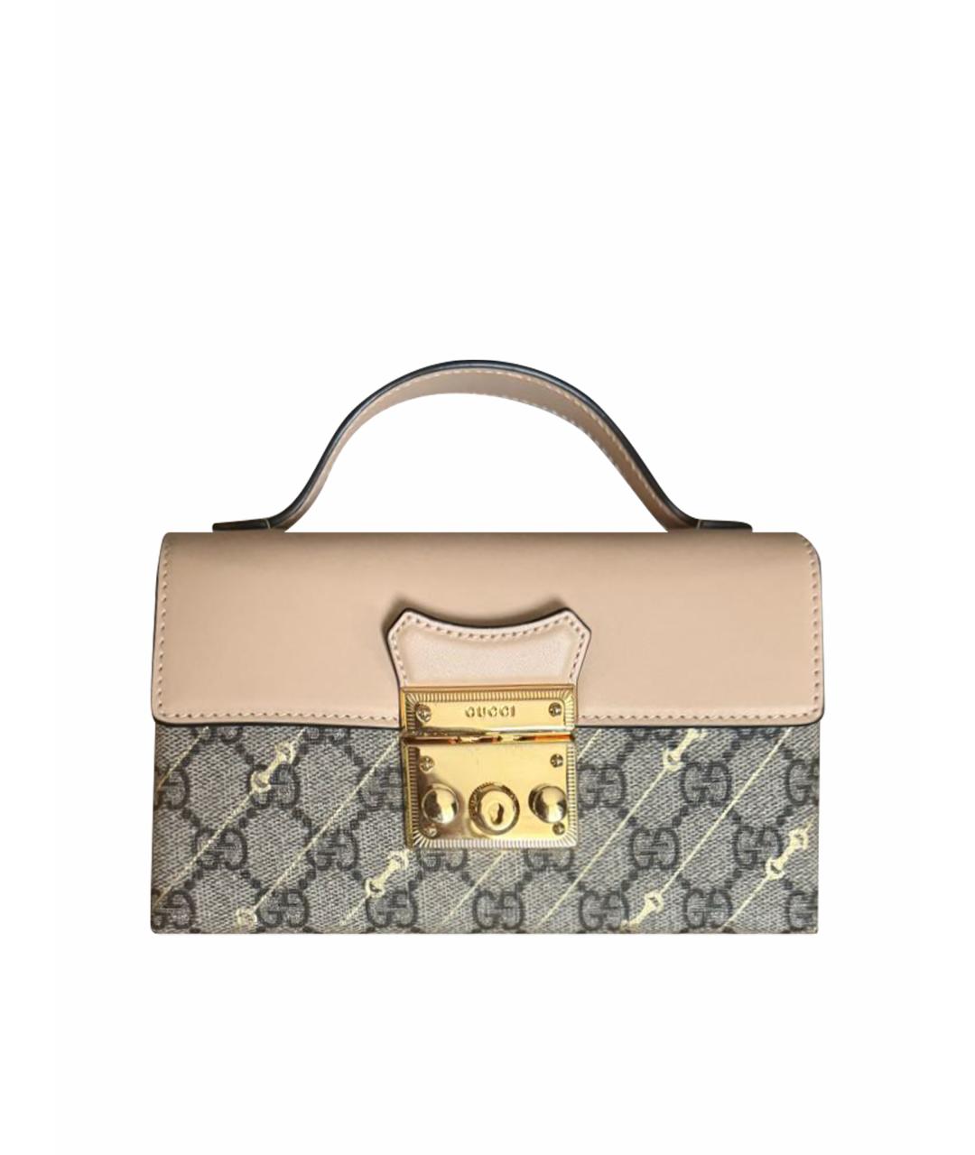 GUCCI Бежевая сумка через плечо из канвы, фото 1