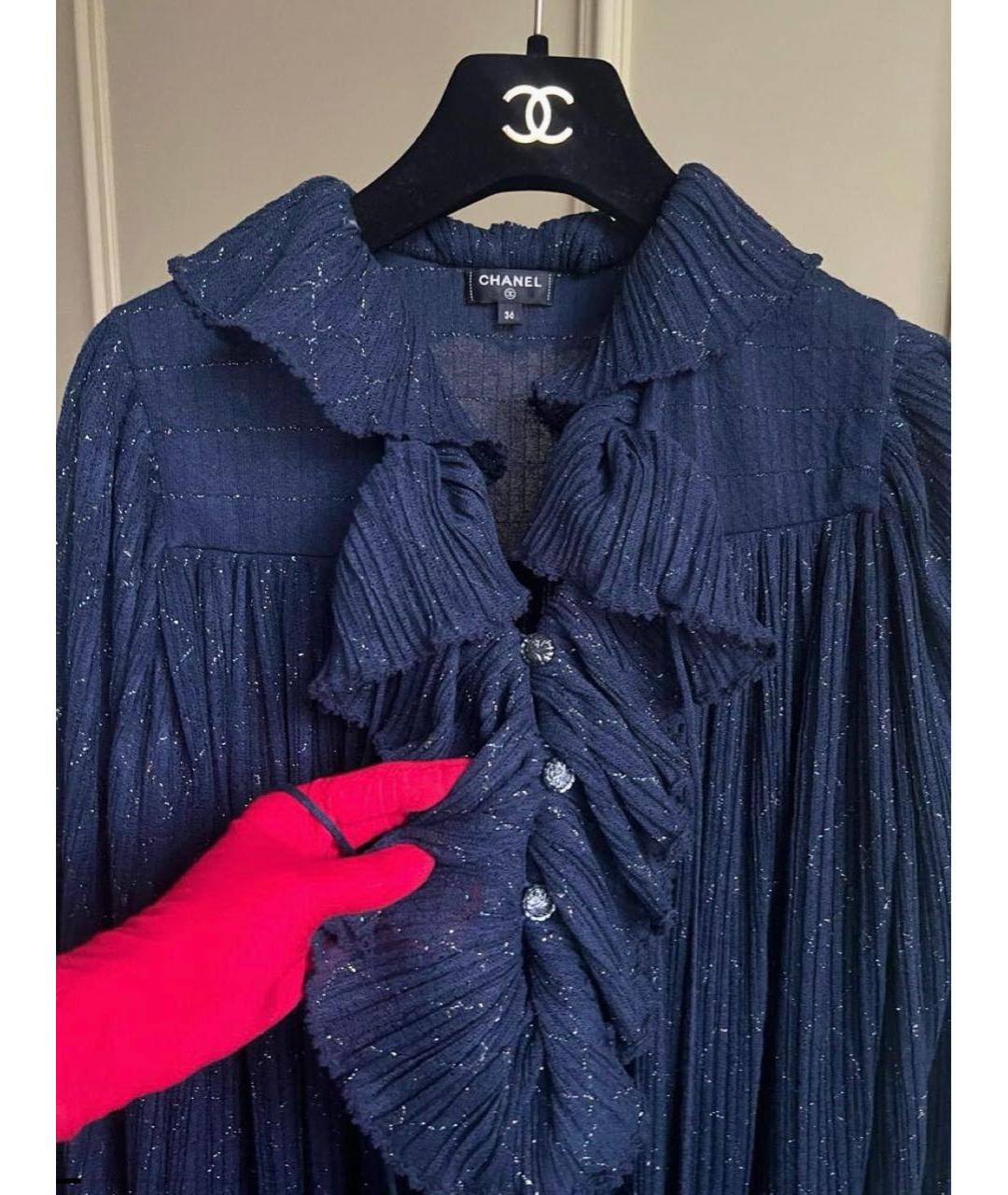 CHANEL Синее полиэстеровое вечернее платье, фото 2