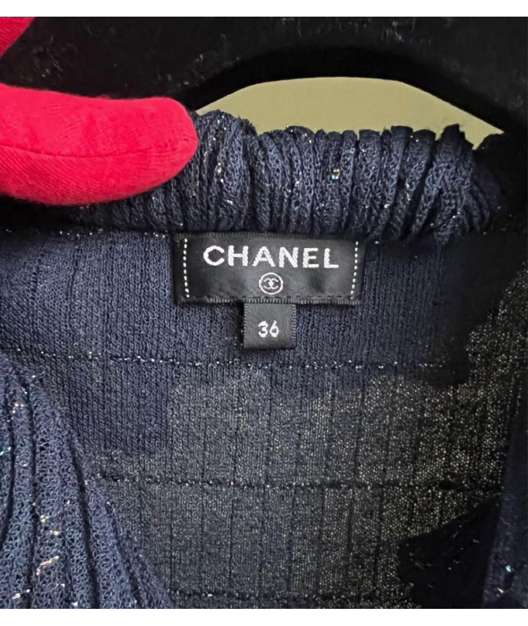 CHANEL Синее полиэстеровое вечернее платье, фото 6