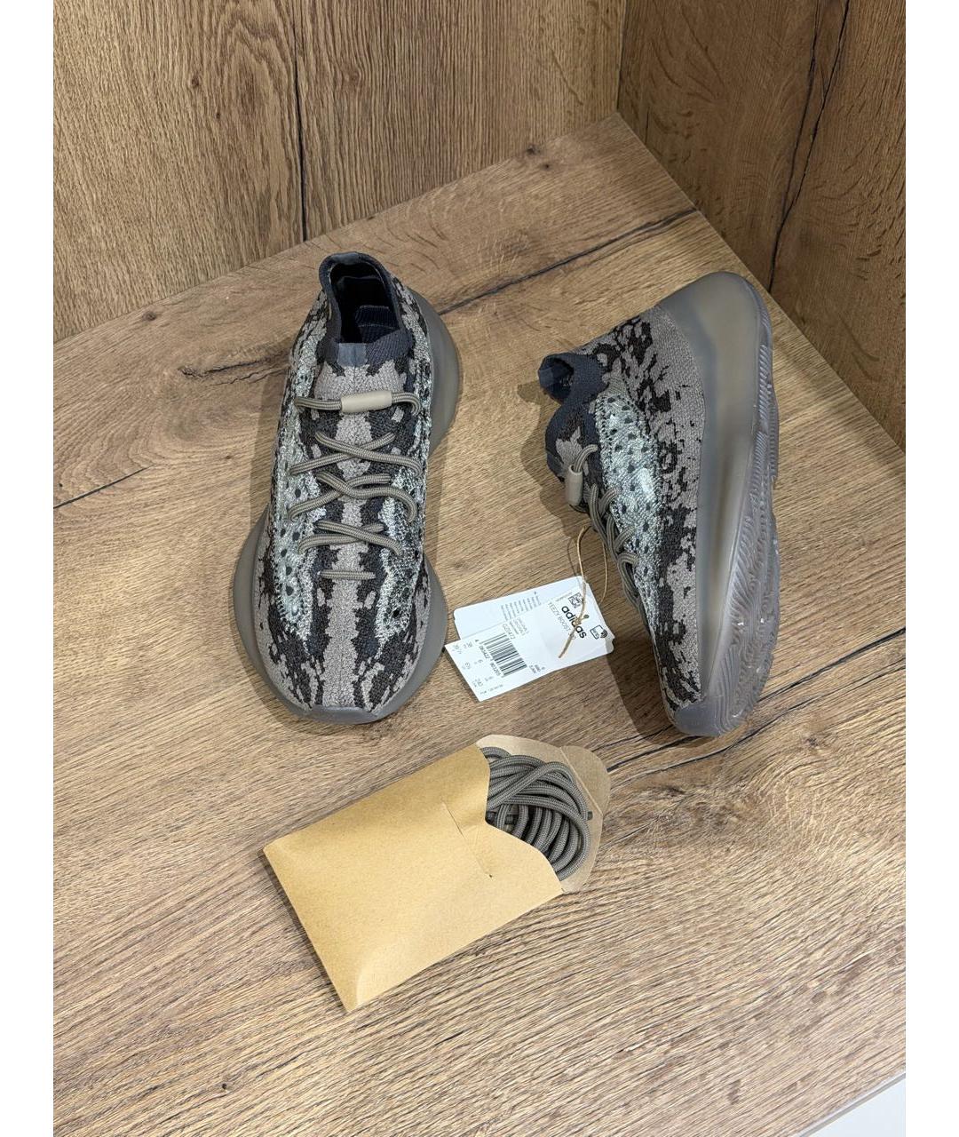 YEEZY Серые текстильные кроссовки, фото 7