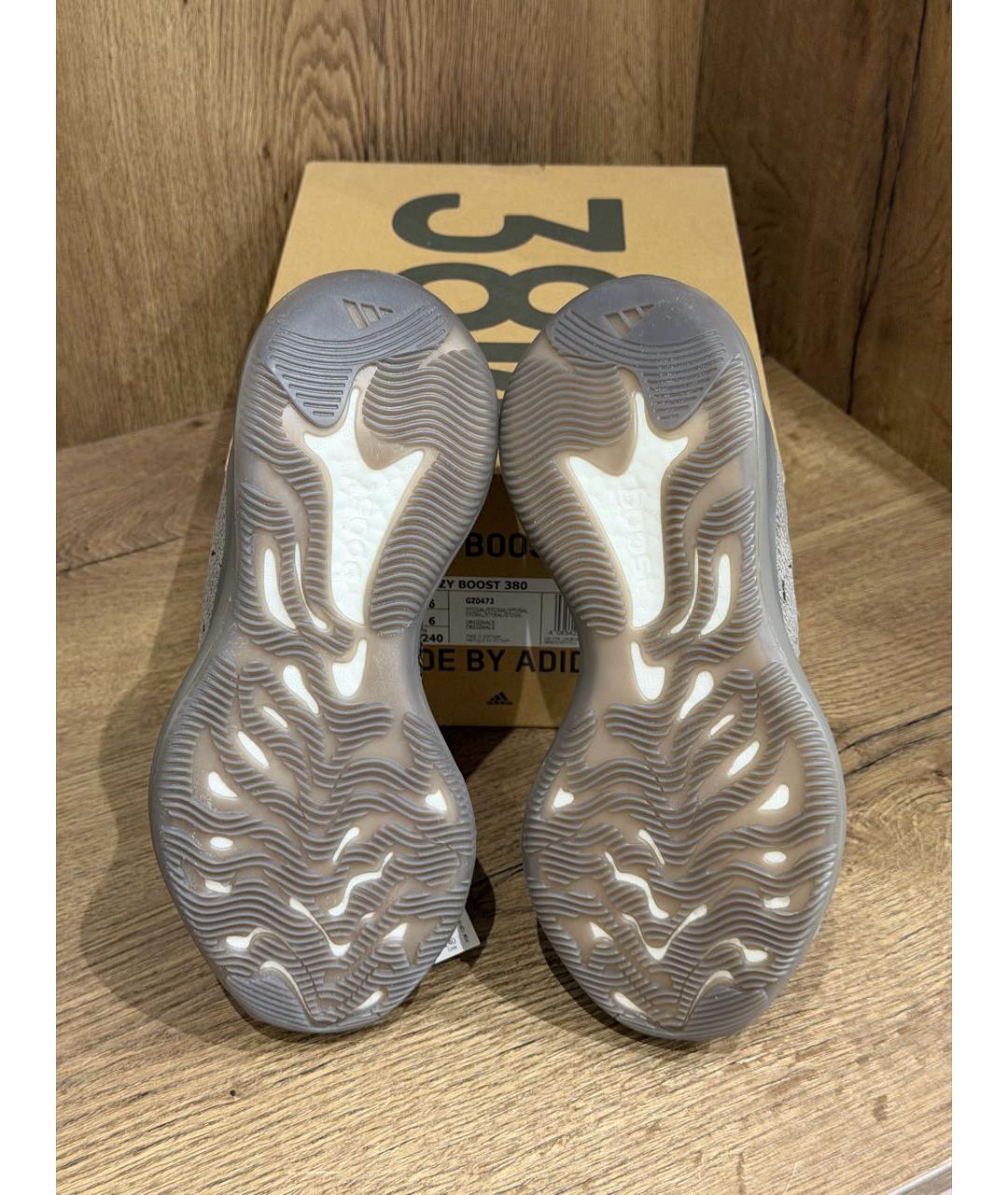 YEEZY Серые текстильные кроссовки, фото 8