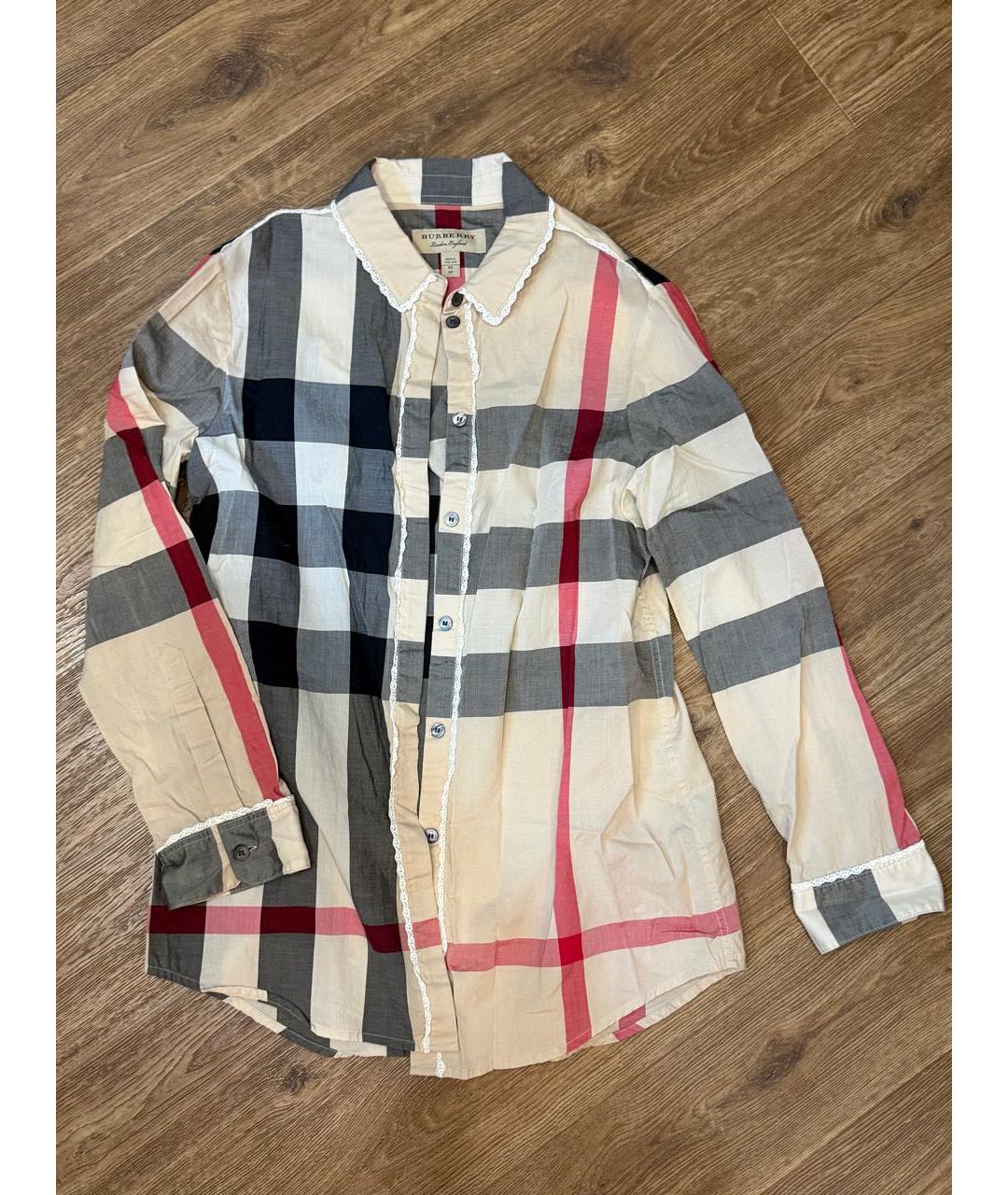 BURBERRY Бежевая хлопковая рубашка, фото 5