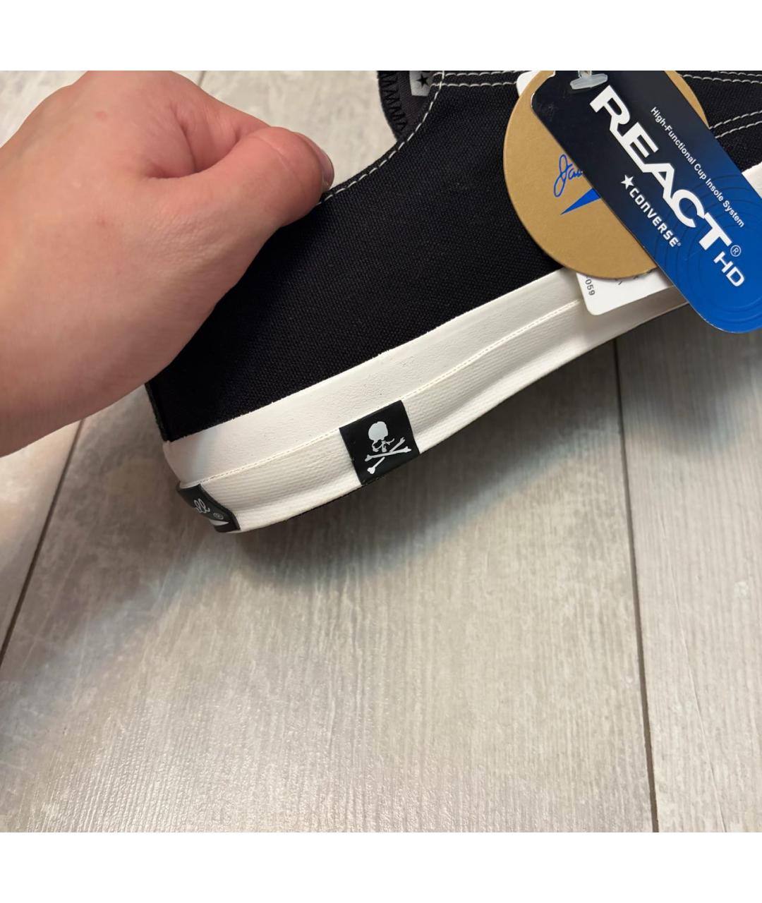 CONVERSE Черные текстильные низкие кроссовки / кеды, фото 7