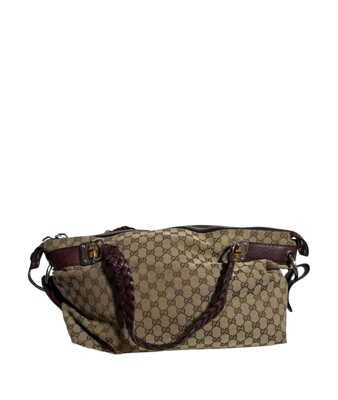 GUCCI Коричневая сумка тоут из канвы, фото 1