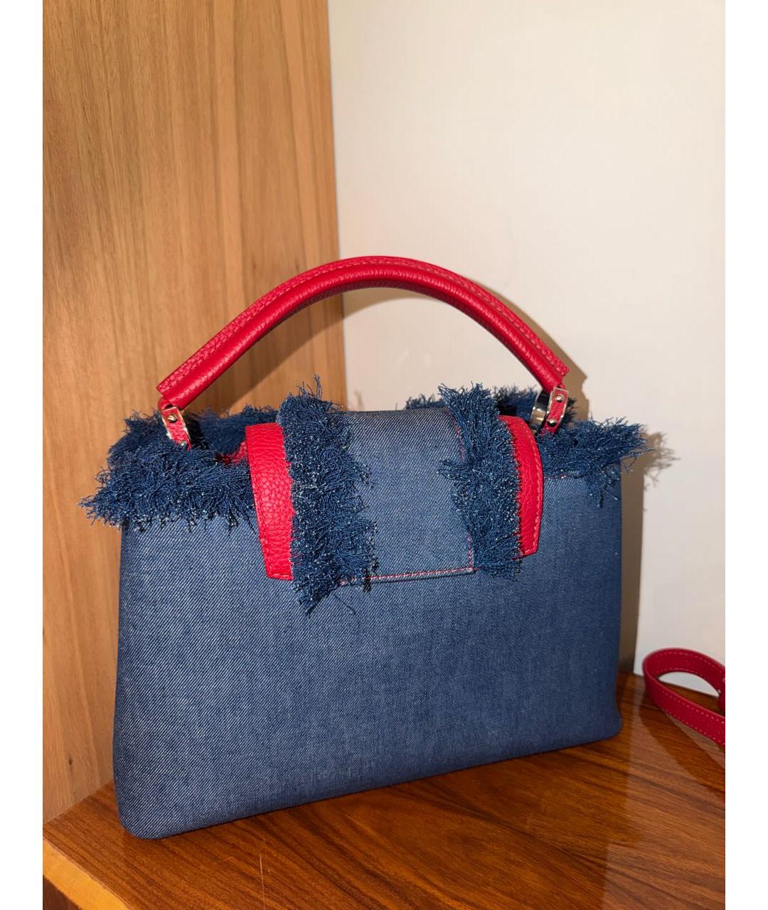LOUIS VUITTON Синяя деним сумка с короткими ручками, фото 2