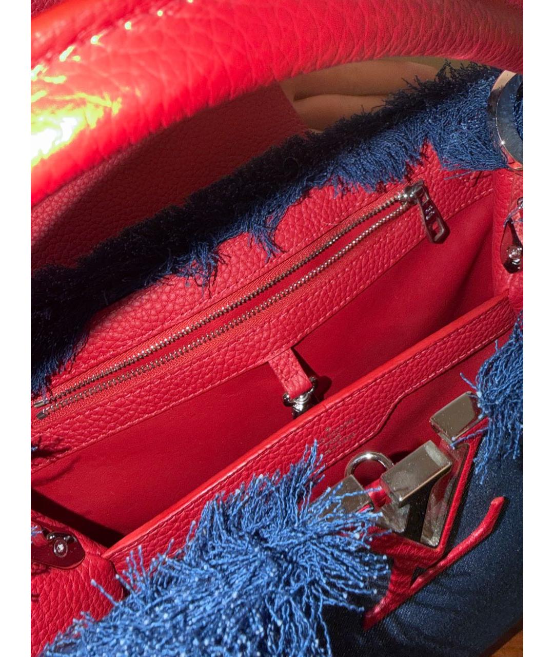 LOUIS VUITTON Синяя деним сумка с короткими ручками, фото 4