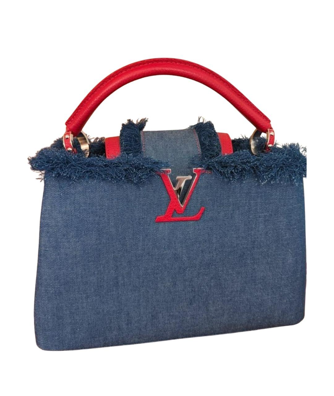 LOUIS VUITTON Синяя деним сумка с короткими ручками, фото 1