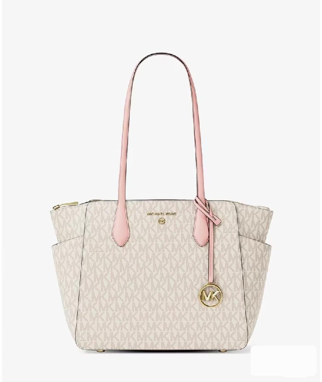 MICHAEL KORS Бежевая сумка тоут из канвы, фото 10