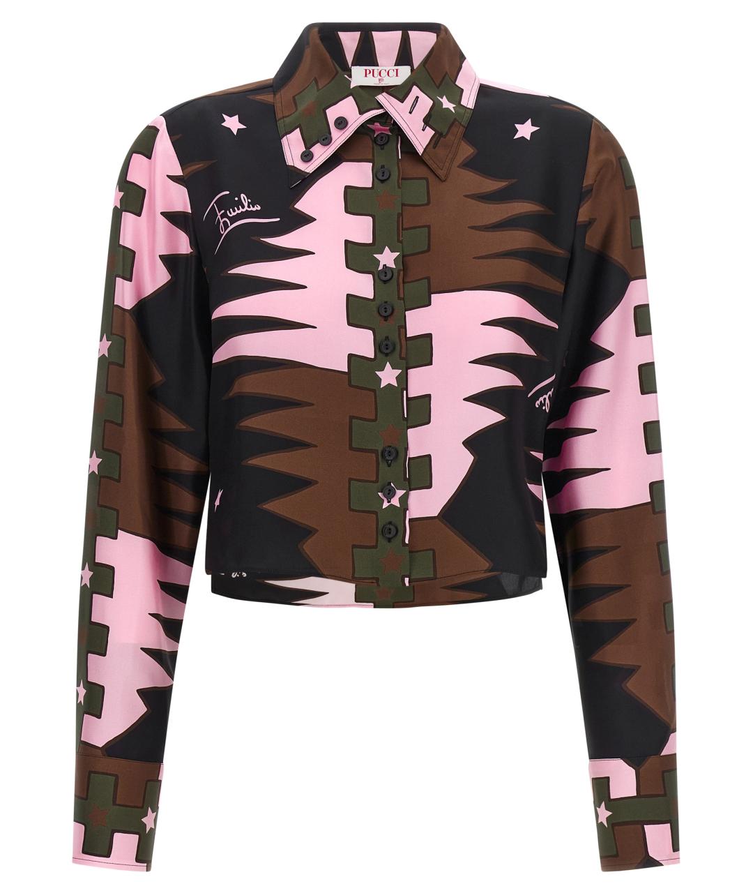 EMILIO PUCCI Мульти шелковая рубашка, фото 1
