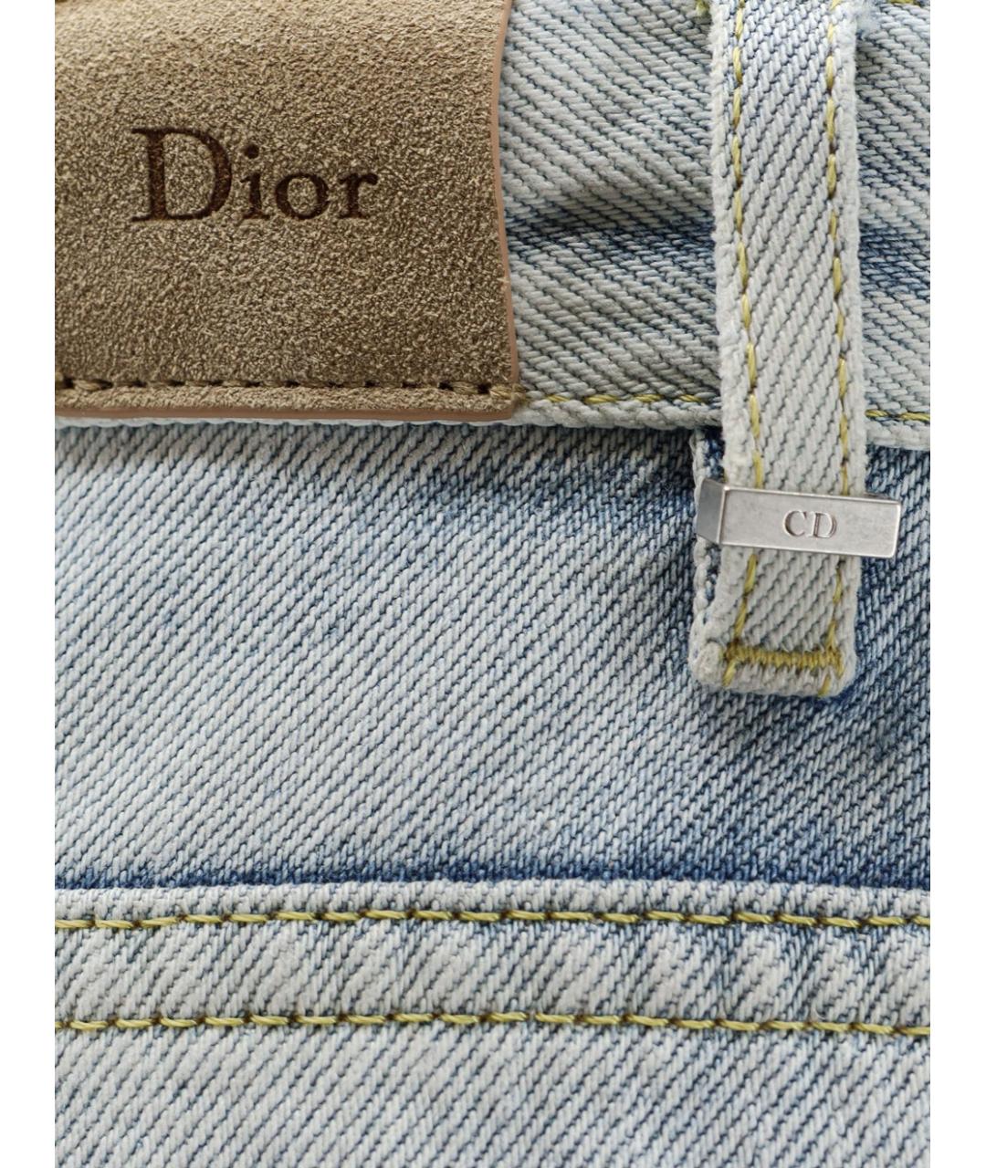 CHRISTIAN DIOR Серые хлопковые прямые джинсы, фото 3
