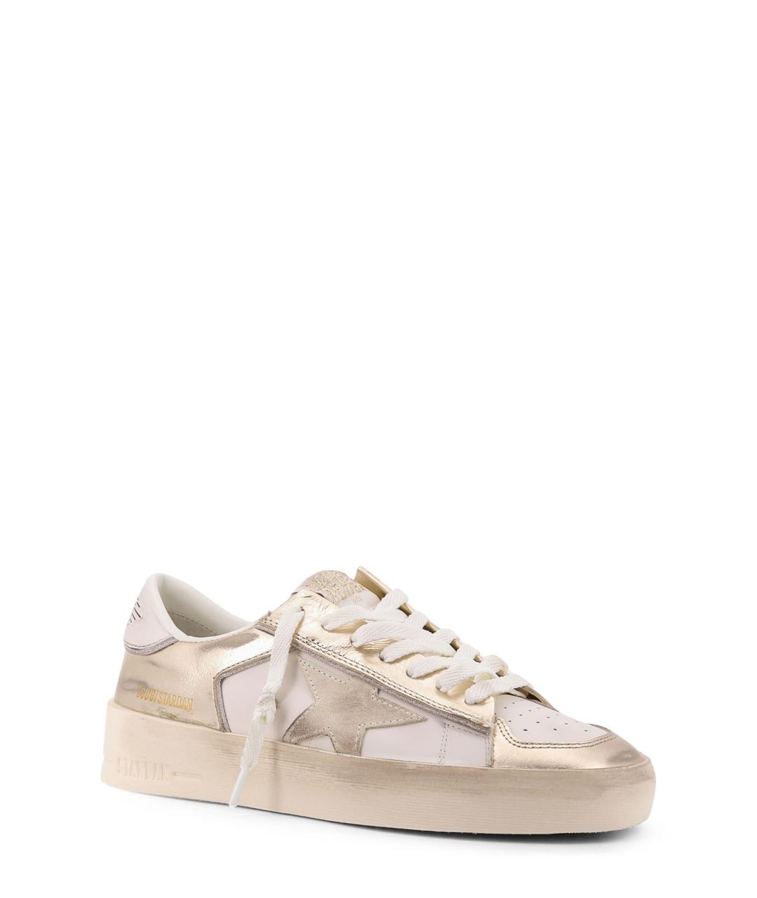 GOLDEN GOOSE Бежевые кожаные кеды, фото 2