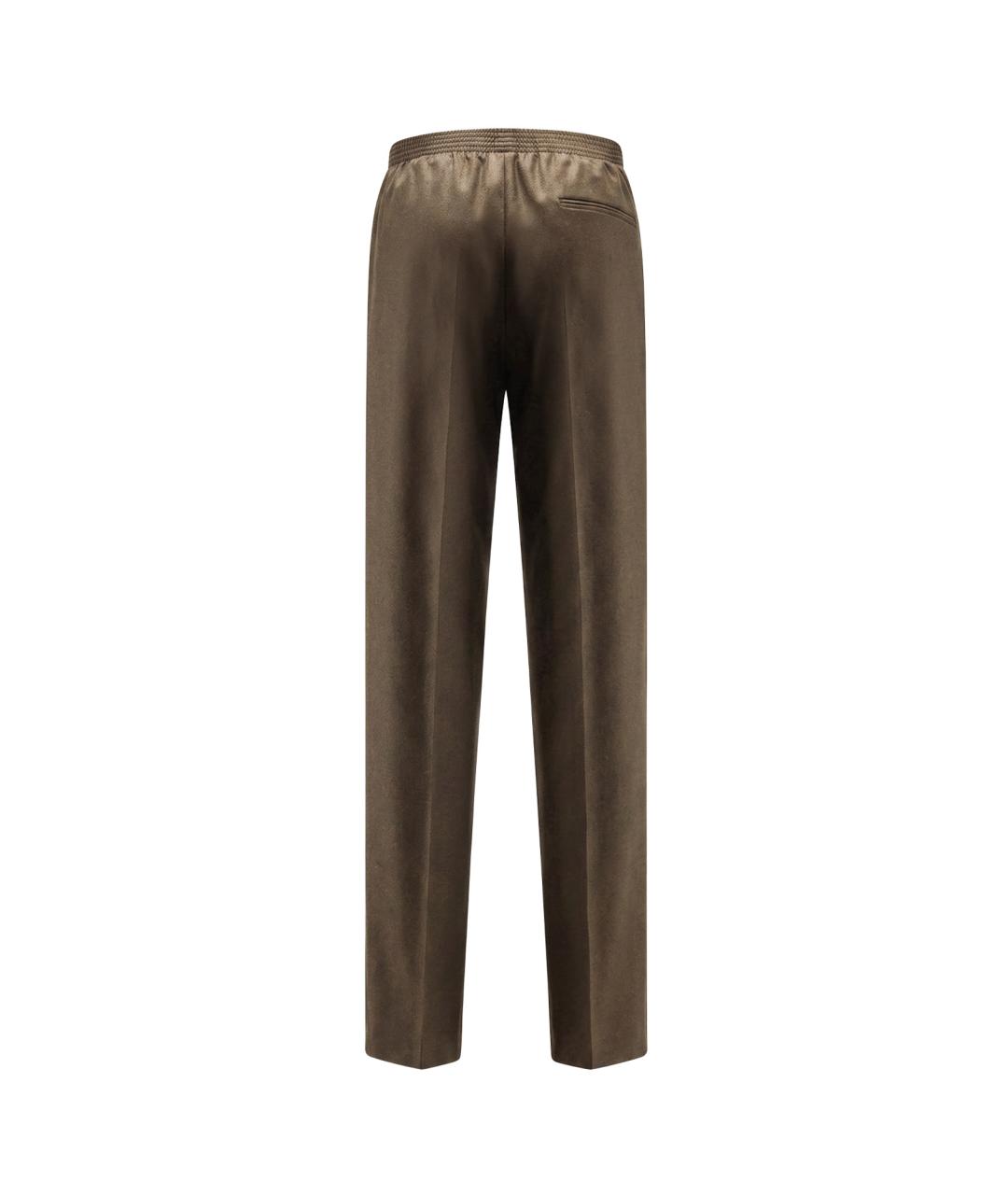 LORO PIANA Коричневые шерстяные повседневные брюки, фото 2