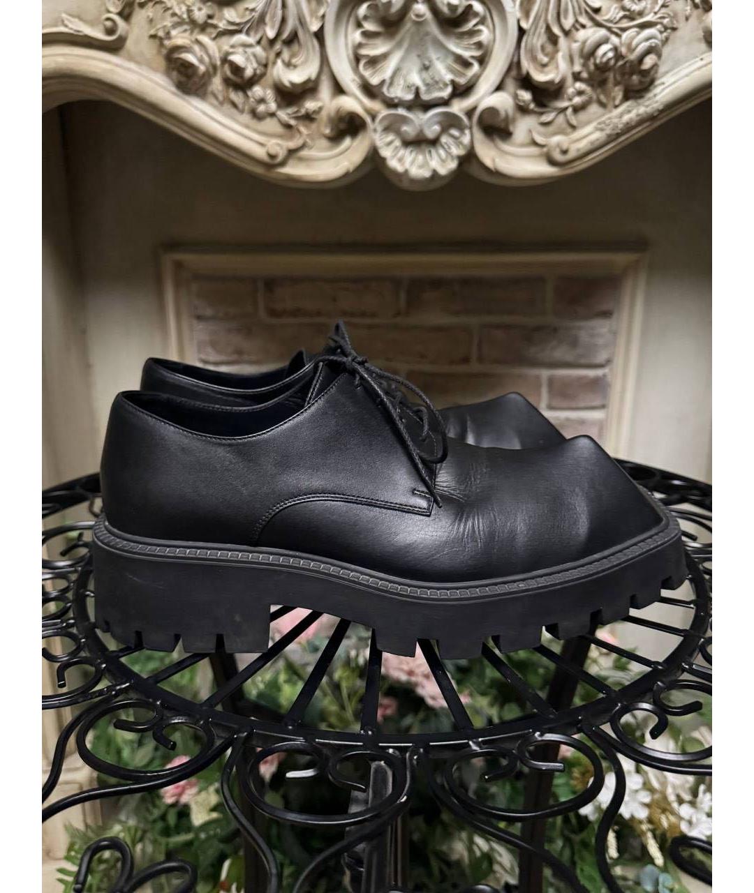 BALENCIAGA Черные кожаные низкие ботинки, фото 6