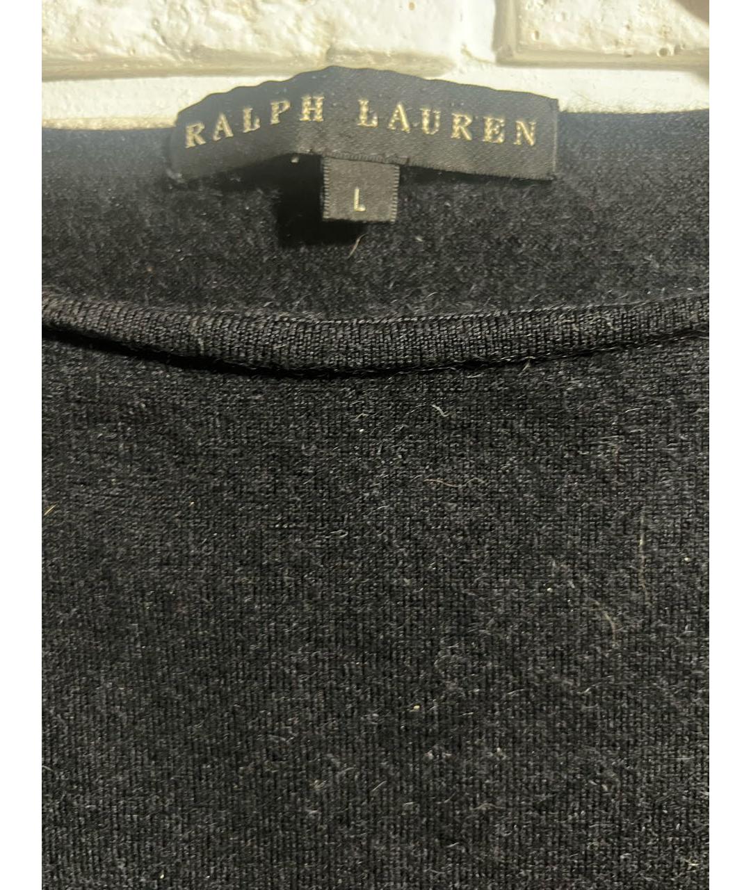RALPH LAUREN Черный кашемировый джемпер / свитер, фото 3