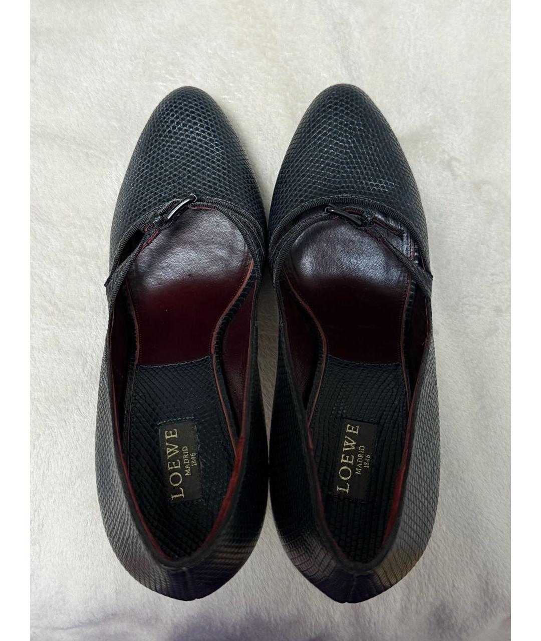 LOEWE Черные туфли из кожи питона, фото 3